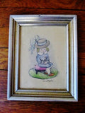 Signed MARIANA MARIAN FOSTER CURTISS Art Painting WATERCOLOR Boy Vintage