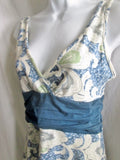Womens PATAGONIA TANK Mini Dress Stretchy XS WHITE BLUE FLORAL Summer Fit Life
