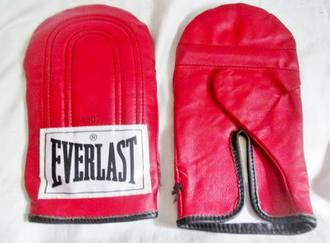 Everlast 4307 Leather Boxing Gloves Sparring Punching Training Gym Fitness RED Crossfit Palm Pad