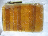 NEW LIORA MANNE CHANGE COIN PURSE Zip POUCH Wallet STRIPES AMBER