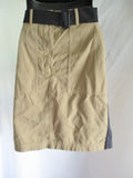 NEW DRIES VAN NOTEN Belted Skirt 36 / 4 OLIVE GREEN Safari Pockets