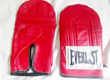 Everlast 4307 Leather Boxing Gloves Sparring Punching Training Gym Fitness RED Crossfit Palm Pad