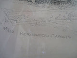 HAND SIGNED MEL DOBSON NORTHWOODS GIANTS MOOSE Picture Print ART