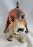 Vtg Antique DOG BEAGLE Hound Ceramic Figurine Porcelain BROWN WHITE