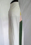 CELINE FRANCE Color Block Stripe Pants Trousers 38 / 6 WHITE PINK GREEN GOLD