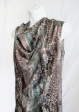 NEW YVES SAINT LAURENT Silk Dress 38 6 ITALY Python Snakeskin