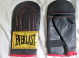 NEW Everlast 4312Y Leather Boxing Gloves Sparring Punching Training Gym Fitness BLACK Crossfit Padded