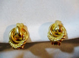 Vintage BURBERRYS CLIP ON EARRING Set Jewelry GOLD Statement