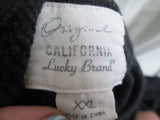 MENS Original California LUCKY BRAND GRAND PRIX Thermal Shirt GRAY XXL Crewneck