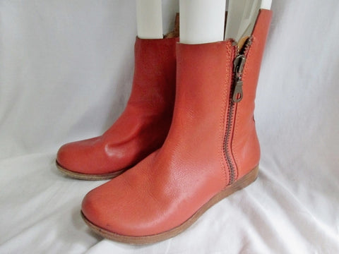 Womens KORK-EASE ANKLE BOOT Zip Leather Shoe Bootie RUST ORANGE 7 / 38