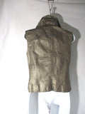 NWT NEW RICK OWENS DRKSHDW Leather BIKER VEST Waistcoat 42 GOLD