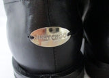 NEW JIMMY CHOO WYLIE EAGLE BIRD Leather BOOT 36.5 6 BLACK Moto