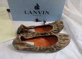 NEW Womens LANVIN PARIS LACELOT Leather Ballet Flat Shoe 36.5 / 6 LEOPARD
