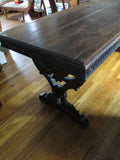 Vintage Antique Slim 70" DINING ROOM TABLE DISPLAY GOTHIC WOOD