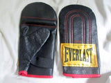 NEW Everlast 4312Y Leather Boxing Gloves Sparring Punching Training Gym Fitness BLACK Crossfit Padded