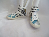 PIERRE HARDY CUBE Leather Sneaker TRAINER Shoe 36 6 Hi-Top Sport GOLD BLUE Womens