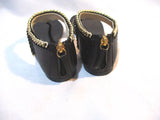 NEW Giuseppe Zanotti Leather Thong SANDAL SHOE 36 GOLD BLACK