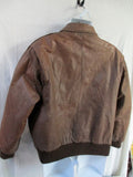 MENS ROUNDTREE & YORKE Leather flight bomber moto jacket coat BROWN XL