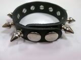 New STOCKO Punk Leather Bracelet Cuff BLACK FETISH SPIKE Industrial Goth Emo - Adjustable