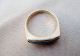 925 STERLING Silver Ring Sz 6 TURQUOISE BLUE 4g Stone Band Jewelry Wedding STATEMENT