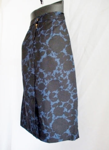 NEW NWT MARC JACOBS CLARICE FLOWERS SKIRT 6 BLUE BLACK Womens