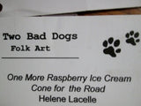 Signed Original HELENE LACELLE ONE MORE RASPBERRY ICE CREAM CONE Painting