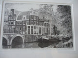 Ltd Ed GERMAN CANAL BOAT House Lithograph Picture Print ART Decor