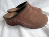 ANNA USA Suede Leather Clogs Shoes Slip-On Mules BROWN 5 Womens Girls