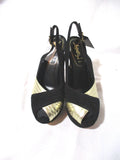 NEW NWT SAINT LAURENT PARIS High Heel SHOE Sandal 36 BLACK GOLD