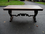 Vintage Antique Slim 70" DINING ROOM TABLE DISPLAY GOTHIC WOOD