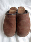 ANNA USA Suede Leather Clogs Shoes Slip-On Mules BROWN 5 Womens Girls