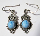 925 Sterling Silver Dangle Drop Pierced Earring Earrings Set DENIM LAPIS BLUE Boho Gypsy