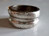 Signed MEXICO 925 STERLING Silver Ring Thick BAND Sz 7.5 Statement Jewelry 15.5g Wedding