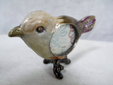 NIKKY HOME Pewter Bird Mini Picture Frame Jewel Encrusted Baby BROWN PURPLE