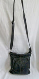 FOSSIL leather messenger satchel shoulder hobo saddle bag swingpack BLACK pouch
