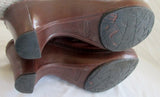 Womens NURTURE Leather Clog Shoe Slip-On Loafer Comfort 8.5 Mule BROWN Horsebit