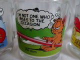 Set 1978 Vtg Garfield Odie McDonalds Glass Coffee Cup Mug Jim Davis COMIC