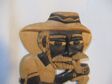 Handmade BRAZIL Carved Wood MAN PIPE SMOKE Sculpture Wall Art Tribal Ethnic Primitive