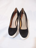 EUC CELINE PARIS ITALY PUMP LOAFER LEATHER 110 Shoe BLACK 37 / 6.5 White Womens