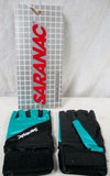 NEW Womens SARANAC Leather Workout Core Fitness Gloves BLACK TEAL BLUE L