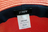 New Womens J. CREW PAPER STRAW Brim Sun Hat PEACH PINK OS Woven Summer