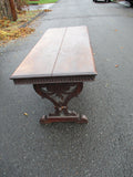 Vintage Antique Slim 70" DINING ROOM TABLE DISPLAY GOTHIC WOOD