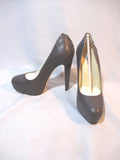 NEW BRIAN ATWOOD Leather Chainlink High Heel Pump Stiletto 36.5 GREY NWT
