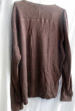 MENS LUCKY BRAND 80318 Thermal Long Sleeve Shirt Tee Top BROWN XL Crewneck Sexy