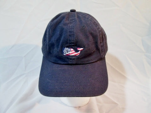 VINEYARD VINES WHALE baseball cap hat AMERICAN FLAG NAVY BLUE EMBROIDERED