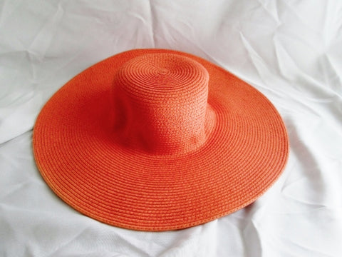 New Womens J. CREW PAPER STRAW Brim Sun Hat PEACH PINK OS Woven Summer