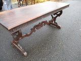 Vintage Antique Slim 70" DINING ROOM TABLE DISPLAY GOTHIC WOOD