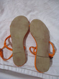 STELLA  McCARTNEY Wrapped SANDAL Flat Shoe Slip-on 38 Boho NEON ORANGE