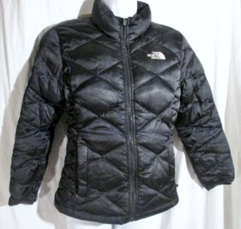 Youth Girls THE NORTH FACE 550 FULL ZIP DOWN JACKET Coat Puffer BLACK 10/12 M
