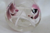 SIGNED 1988 Bittersweet Glassworks Art Glass Studio Paperweight GLOBE FLORAL FLOWER